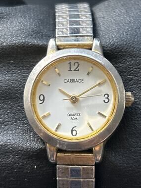 Carriage Two Tone White Dial Women’s Quartz Watch